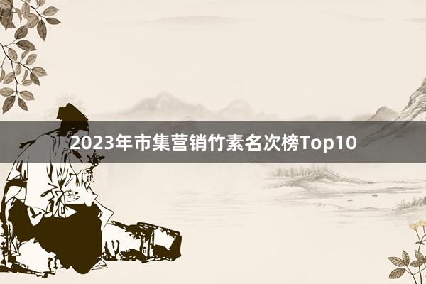 2023年市集营销竹素名次榜Top10