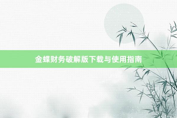 金蝶财务破解版下载与使用指南